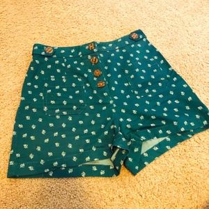 BDG Teal Highwaist Denim Shorts